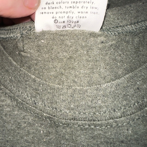 Calvin Klein Men's Heather  Olive Crewneck T-shirt - Picture 5 of 5